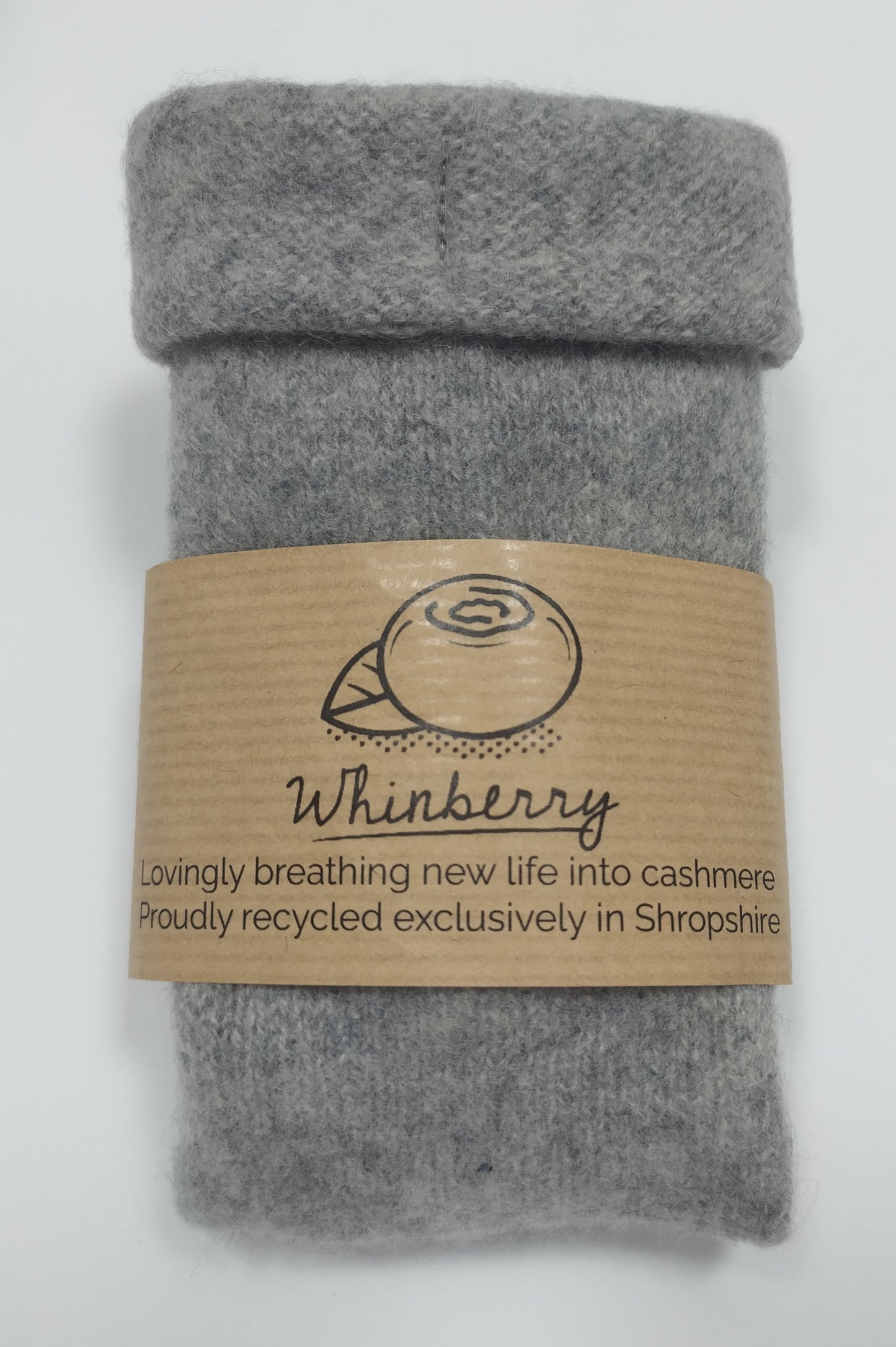 Dove Tail Grey Recycled Cashmere Fingerless Gloves