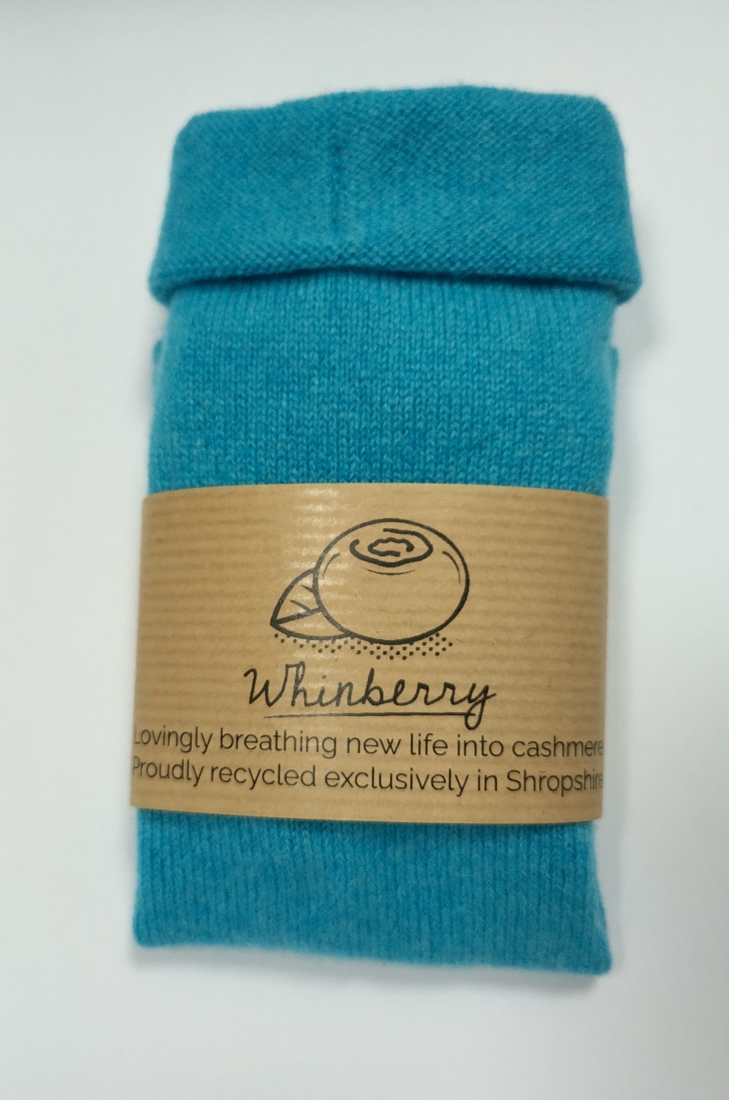 Turquoise Cashmere Fingerless Gloves