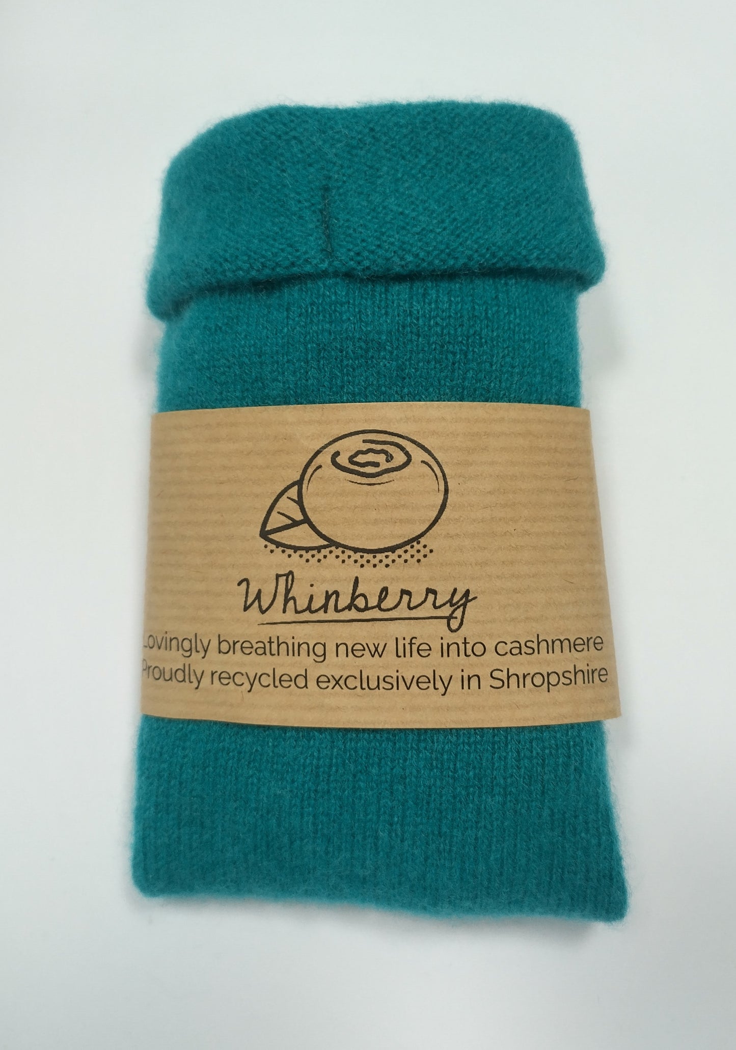 Teal Cashmere Fingerless Gloves