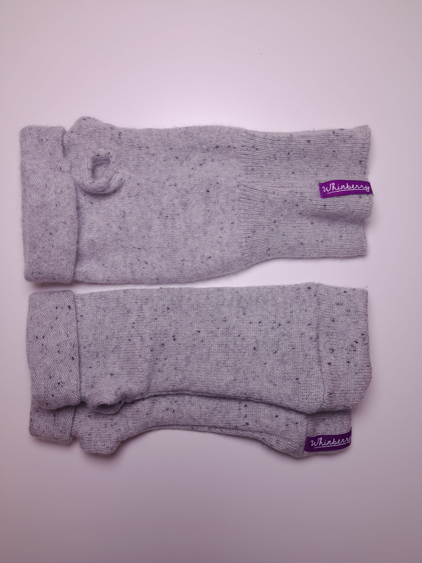 Speckled Grey Cashmere Fingerless Gloves
