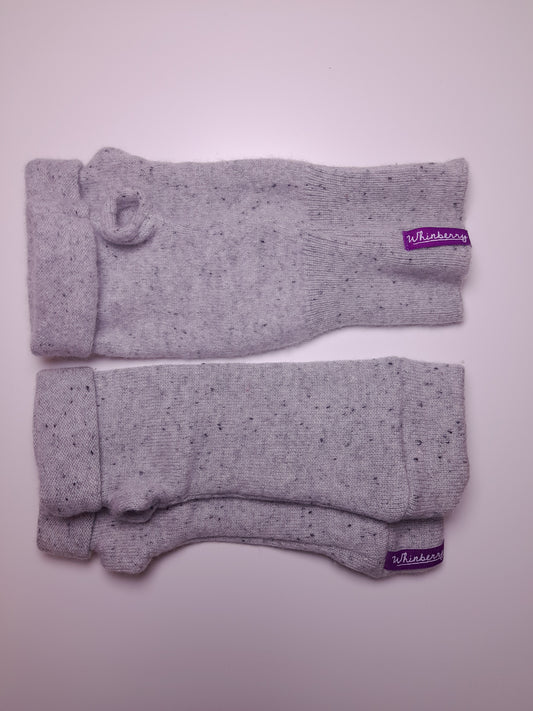 Speckled Grey Cashmere Fingerless Gloves