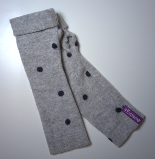 Black/White/Grey Dotty Cashmere Fingerless Gloves