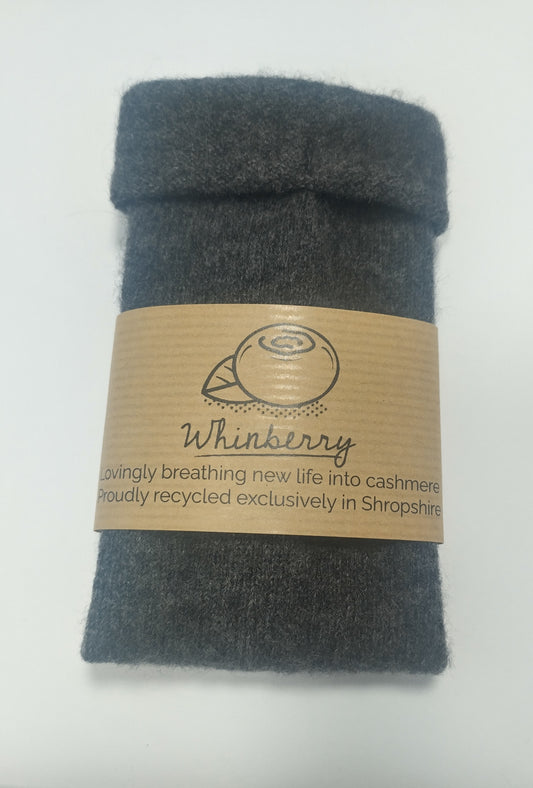 Charcoal Recycled Cashmere Fingerless Gloves