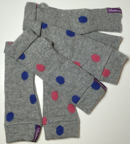 Multi-Colour Dotty Cashmere Fingerless Gloves