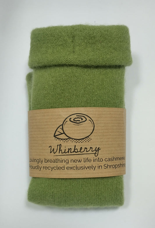 Spring Green Cashmere Fingerless Gloves