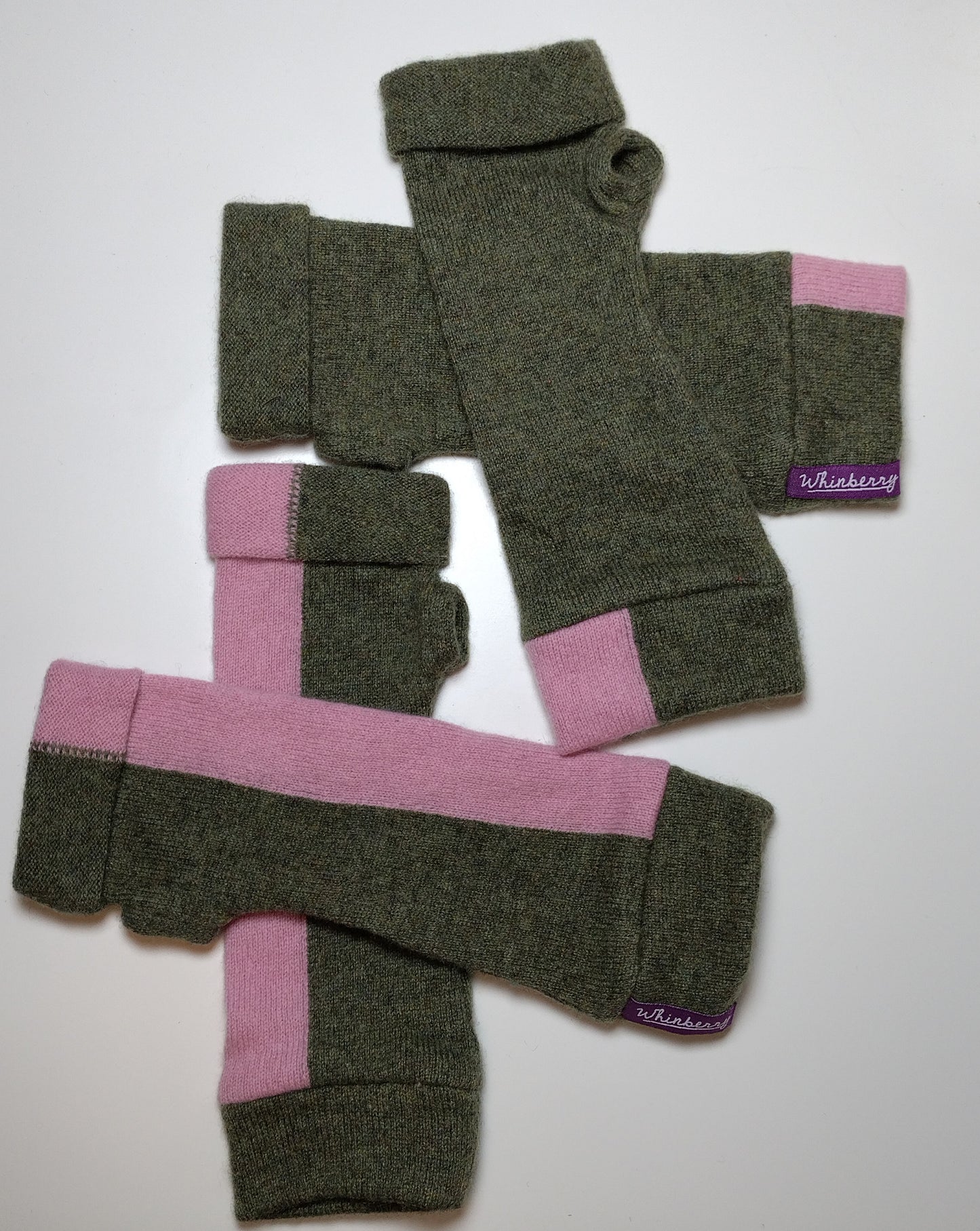 Bright Patterned Cashmere Fingerless Gloves