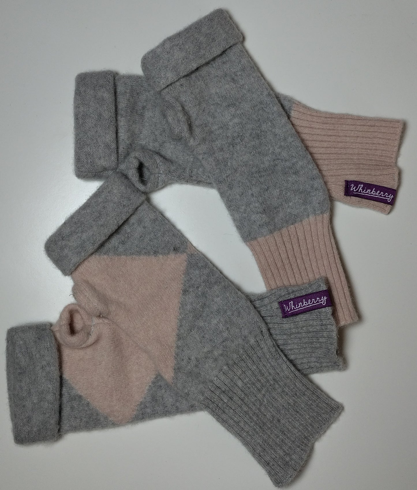 Pastel Patterned Cashmere Fingerless Gloves