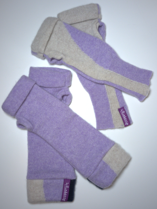 Pastel Patterned Cashmere Fingerless Gloves