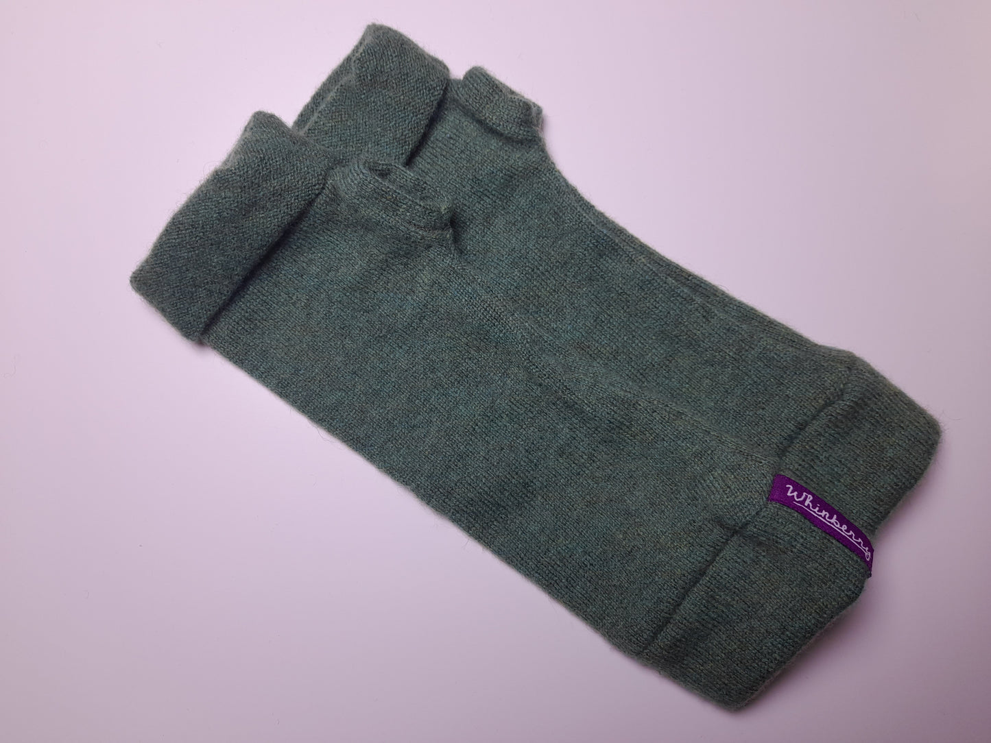 Moss Green Cashmere Fingerless Gloves